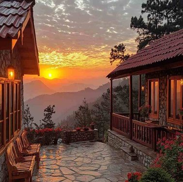 Home beautiful sunset